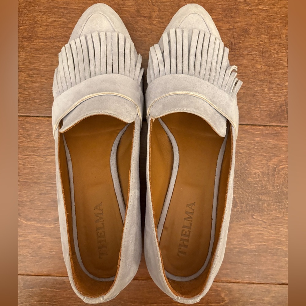 Thelma The Fringe Loafer in Powder